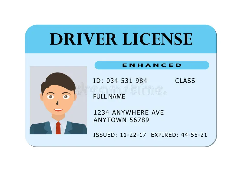 car driver licence card driving id person photo identification vector illustration 94201546